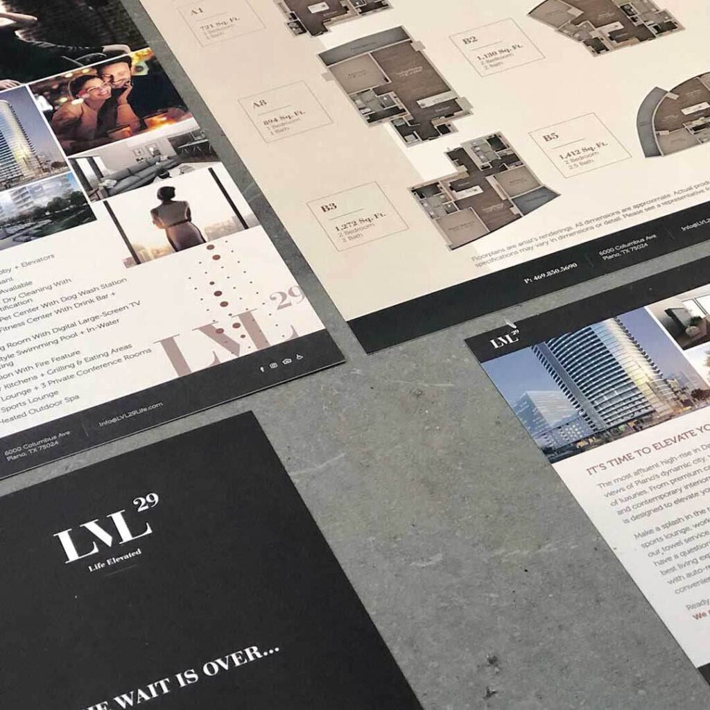 An example of multifamily marketing materials we designed for our client as part of our multifamily branding services at Criterion.B.