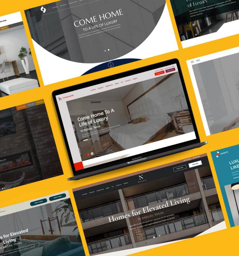 An example of multifamily marketing materials we designed for our client as part of our multifamily branding services at Criterion.B.